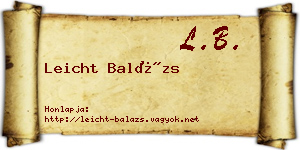 Leicht Balázs névjegykártya